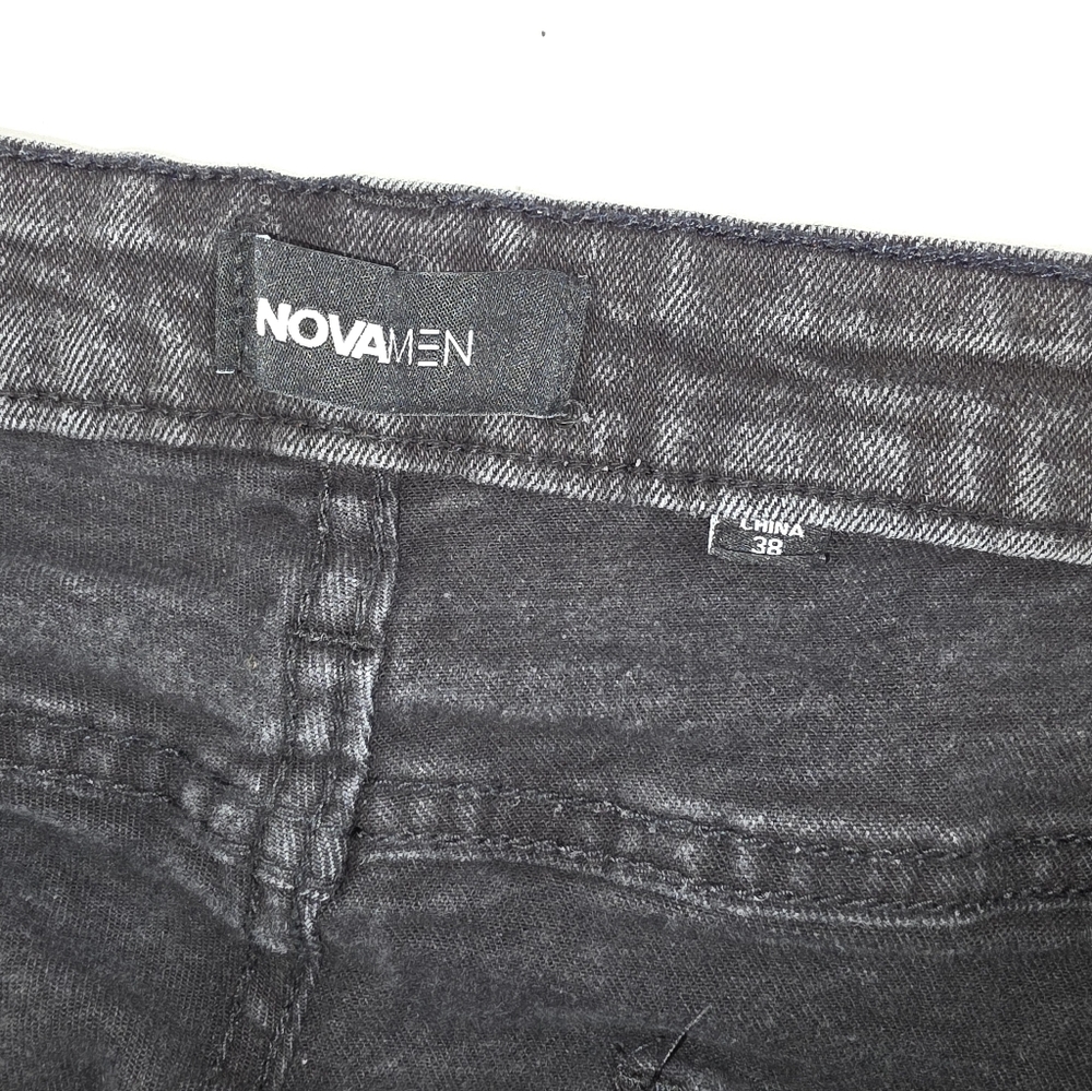 Fashion Nova NovaMen Men's Black Wash Jeans Size 38X30 Stretchy B-2928 - Picture 8 of 11
